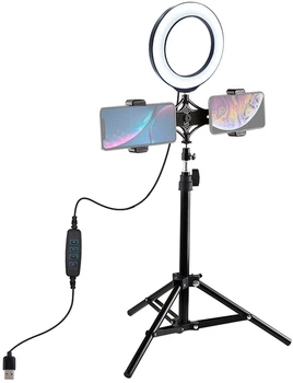 Lampa pierścieniowa LED Puluz PKT3037 6.2" + statyw 70 cm