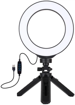 Lampa pierścieniowa LED Puluz PKT3059B 6.2" + biurkowy statyw