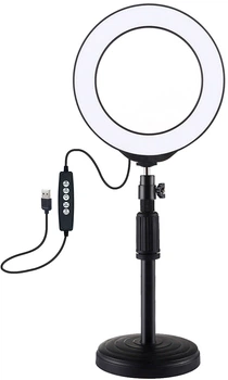 Lampa pierścieniowa RGBW LED Puluz PKT3047B 6.2" + biurkowe mocowanie