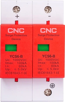 Обмежувач імпульсних перенапруг CNC YCS6/2P-B 60-100KA DC1000V DC (NV821730)