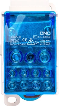 Розподільчий блок CNC FTUKK500 500A, на DIN-рейку (NV821815)