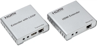 Przedłużacz sygnału HDMI PowerPlant HDMI 4K/30Hz do 100 m przez CAT5E/6 loop-out (HDES12-LOOP) (CA912964)