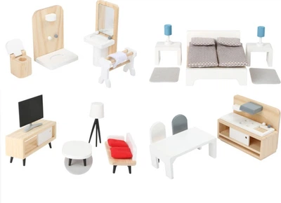 Meble dla lalek Small Foot drewniany komplet 28 elementów 5410397 (4020972114143)