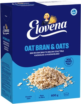 Упаковка Овсяные отруби с овсяными хлопьями ELOVENA 600 г х 10шт