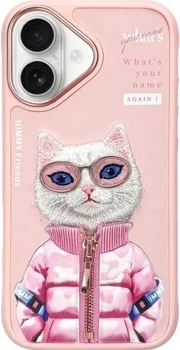 Панель Nimmy Cool&Cute 2.0 Cat для Apple iPhone 16 Pink (6971080319426)