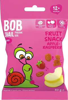 Натуральні снеки для дітей Bob Snail Яблуко та малина 40 г