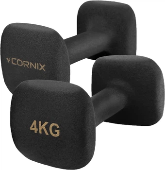 Гантелі вінілові Cornix Square 2 x 4 кг XR-0409 Black