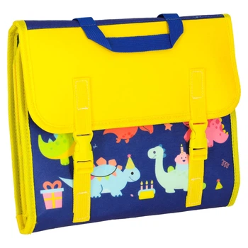 Tablica manipulacyjna sensoryczna KIK Montessori walizka plecak Niebieska (5903039765382)