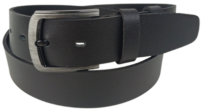 Ремень мужской широкий кожаный Skipper 4.5 см Черный с фиксатором под джинсы