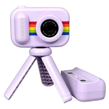 Цифровая детская камера + термопринтер и штатив H8 Ultra Color Printing фиолетовый