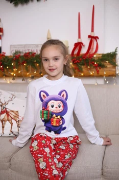 Свитшот Chr.Labuba Violet утеплённый Смайл Тайм Smile Time белый рост 146