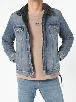 Джинсовая куртка с мехом мужская Colin's CL1055638 S Buddy Wash (8682240896036)