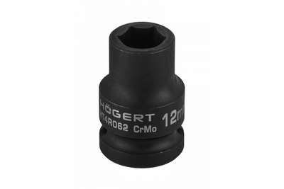Ударная торцевая головка шестигранная 12 мм для гайковерта Hogert 1/2" короткая (HT4R062)