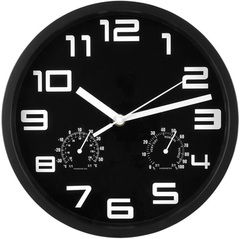 Zegar ścienny Vilde 569613-C z termometrem higrometrem Czarny 25 cm (5904316455309)