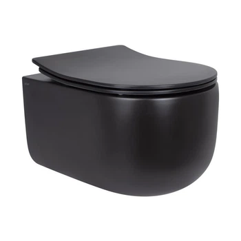 Унитаз подвесной Qtap Taurus безободковый с сиденьем Soft-close QT2433084EUQMB