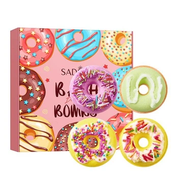 Подарунковий набір пінних бомбочок для ванни у формі донатсів Sadoer, 4 шт