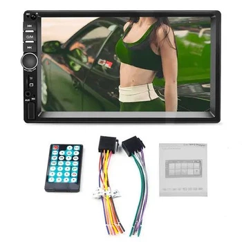 Автомагнитола 2 Din сенсорная, AUX MP5 Bluetooth AMP 7018B, с пультом, встроенным FM радио, микрофоном и подсветкой кнопок
