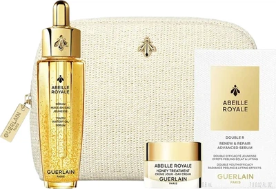 Набір для догляду за обличчям Guerlain Abeille Royale Денний крем 7 мл + Сироватка для обличчя 30 мл + Сироватка для обличчя 7 x 0.6 ml + Косметичка (3346470620438)