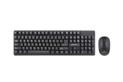 Комплект (клавіатура, миша) бездротовий REAL-EL Kit 551W Black