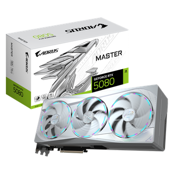 Відеокарта GeForce RTX 5080 16GB Gigabyte Aorus Master Ice (GV-N5080AORUSM ICE-16GD)