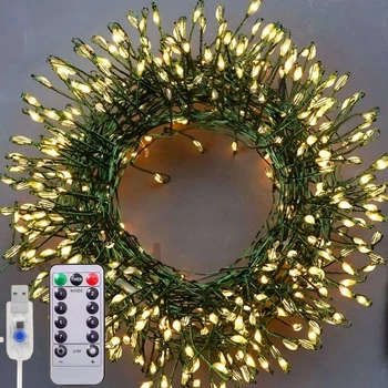 Гирлянда "Фейерверк" 0210/МК, 20 м, 600 LED, тёплый белый, USB