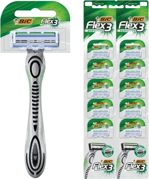 Станки для гоління Bic Flex 3 Sensitive одноразові 10 шт (ZES3086123568716)