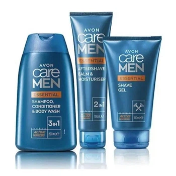Мужской набор для бритья Avon Care Men Основной уход: Уходовый гель для бритья Avon Care Men 150 мл + 2-в-1 Бальзам после бритья Avon Care Men 100 мл + 3-в-1 Шампунь, кондиционер и гель для душа Care Men 200 мл