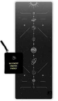 Килимок для йоги та фітнеса Lita Space Energy Black з натурального каучуку та мікрофібри | Travel-версія, 1830х610х1,5 мм | Yoga mat