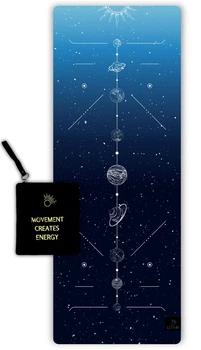 Коврик для йоги и фитнеса Lita Space Energy Blue из натурального каучука и микрофибры | Travel-версия, 1830х610х1,5 мм| Yoga mat