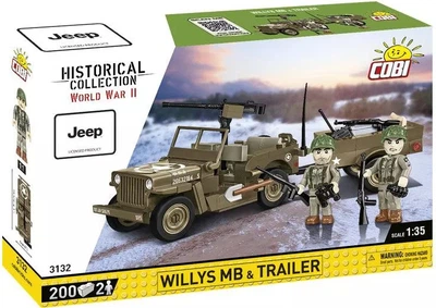 Конструктор Cobi Historical Collection World War II Willys Mb and Trailer 1:35 200 елементів COBI-3132 (5902251031329)