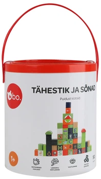 Дерев'яний конструктор bo. Alphabet and Words естонська мова 50 елементів (4743199012046)