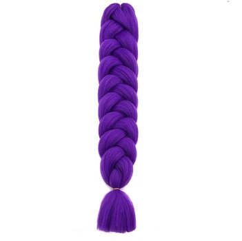 Канекалон Jumbo Braid однотонный длинный метровый фиолетово-синий коса длина 100 см Вес 165 грам Термостойкий Purple2/100