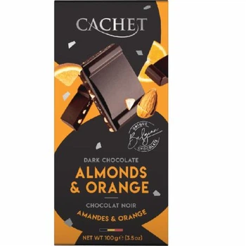 Шоколад чорний Cachet Almonds & Orange 21421 - 100 g