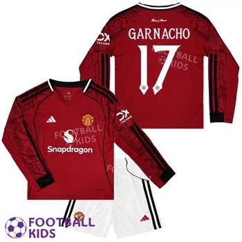 Футбольна форма для дітей Manchester United GARNACHO 17 Манчестер Юнайтед 2025-2026 Home Long Sleeve 145-155 см (set4721-136253-4)