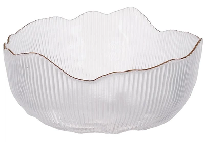 Салатник скляний Fleur D12.7*6.5см прозорий із золотим обідком 992-043