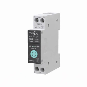 Автомат розумний 40A Tongou SY1 ZigBee 3.0 з лічильником на DIN рейку керування Tuya SmartLife Alexa