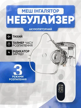 Ингалятор небулайзер Nebulizer Mesh Atomizer для детей и взрослых для дыхательной терапии портативный от сухого кашля насморка боли в горле для астматиков