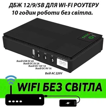 ИБП для роутера LPB Mini UPS 10400mAh 18W (DC 5/9/12V), Бесперебойник для WI-FI роутера