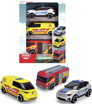 Zestaw pojazdów ratunkowych Dickie Toys SOS 15.5 cm 3 szt. (4006333090639)