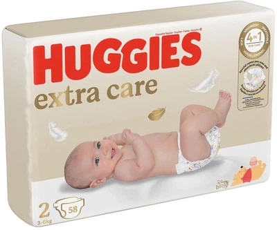 Подгузники Huggies Extra Care 2 (3-6 кг), 58 шт