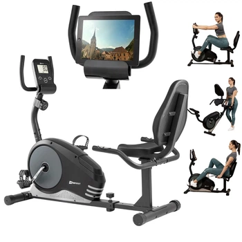 Велотренажер Hop-Sport HS-040L Root черно-серебристый. Горизонтальный, магнитный, до 120 кг, для реабилитации, дома