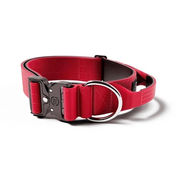 Тактичний широкий нашийник із ручкою для собак BullyBillows Combat Collar Handle 5 cm S: 50 мм, ОШ 40-50 см Червоний
