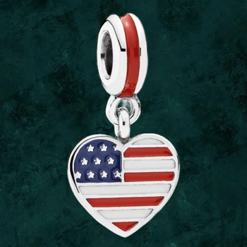 Серебряная бусина шарм "США" Pandora (Пандора) 791548ENMX