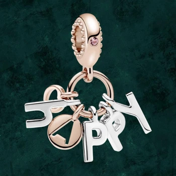 Срібна намистина шарм "Щастя " Pandora (Пандора) 787017NPO з покриттям 14к золотом