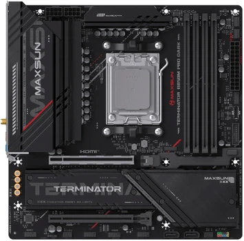 Материнська плата Maxsun MS-Terminator B850M PRO DARK WIFI (sAM5, AMD B850, PCI-Ex16)