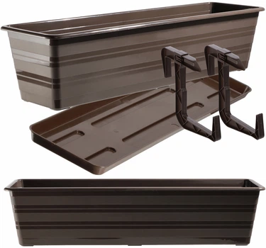 Skrzynia balkonowa Kadax Catí 60 cm Brązowa (K9047)