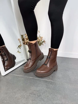 Ботинки зимние женские Paradize Shoes B-4913 коричневые 36 (23,4 см) кожаные