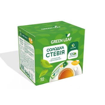 Солодка стевія 1:1 стік 4г*50шт Green leaf