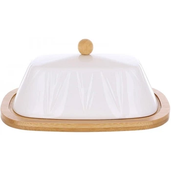 Маслянка Ceram-Bamboo Grace порцелянова з бамбуковим блюдцем 20.5х14.5см (5244)