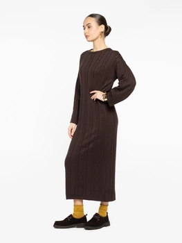 Сукня довжини міді коричнева трикотажна Arber Dress t-neck D4 WTR-229 XL коричневий (W22.14.38.531)